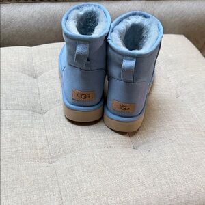 UGG Light Blue Boots with Tan Sole